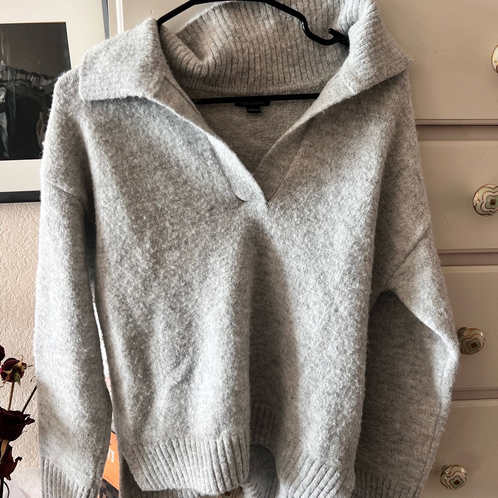 wild fable Light Gray Cowl Collar Sweater